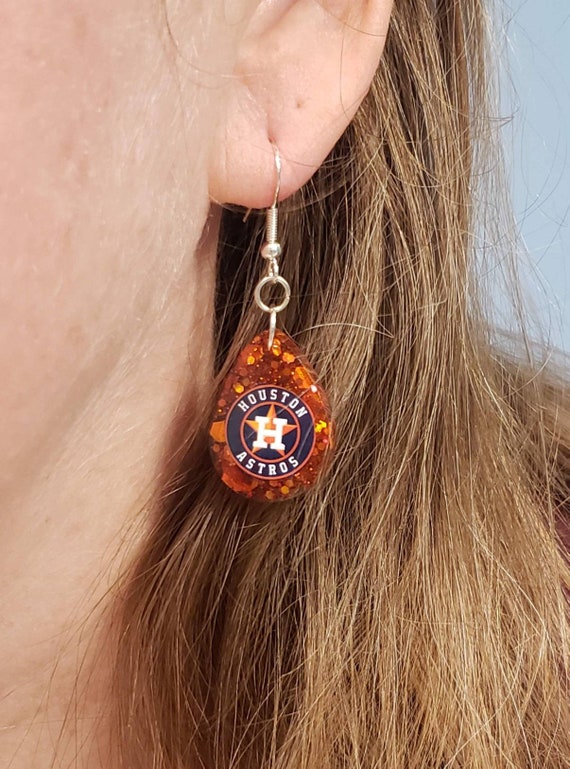 MLB Houston Astros Glitter Heart Necklace