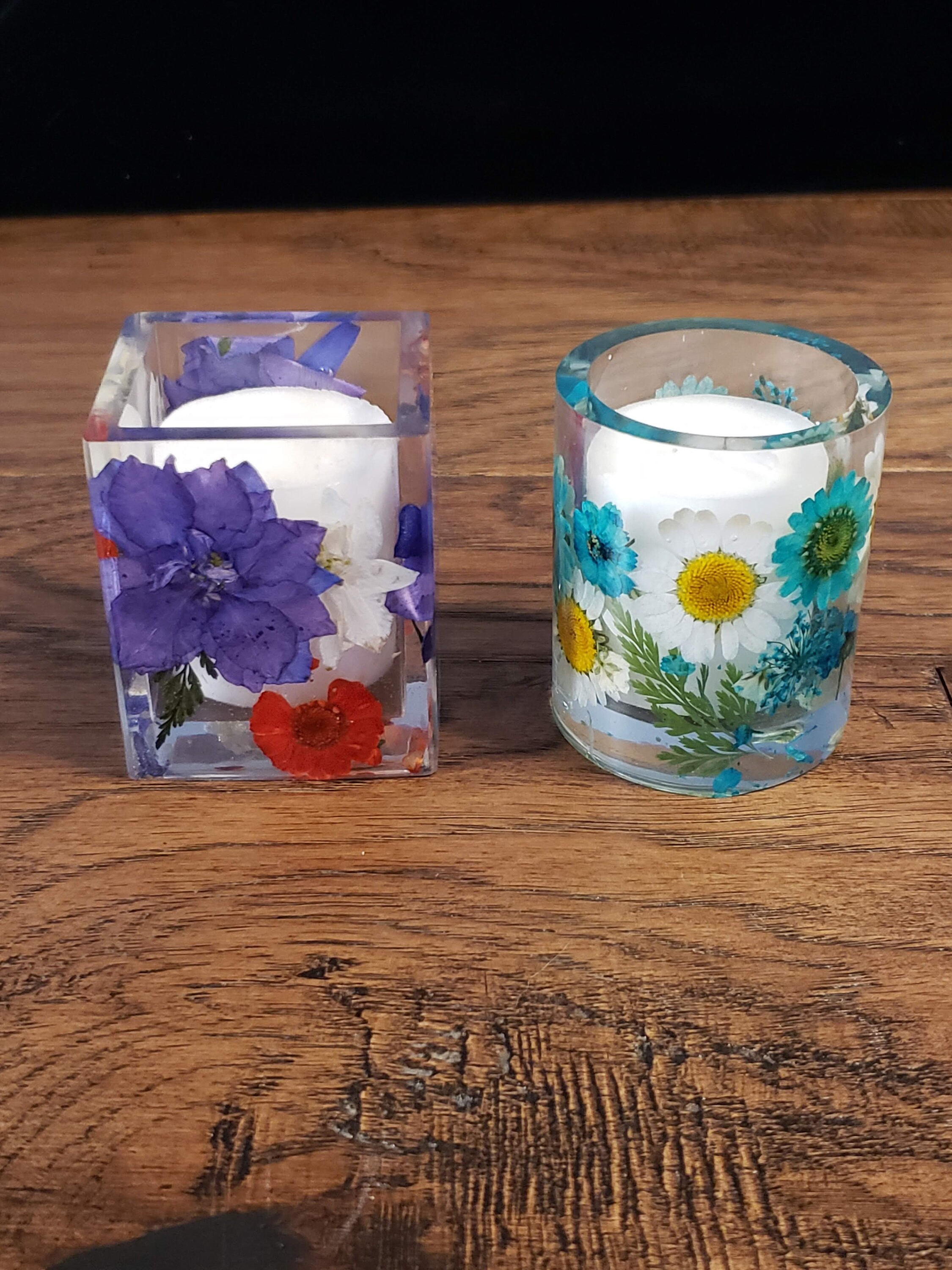 Pressed Flower Candle Holder Housewarming Birthday Gift Etsy