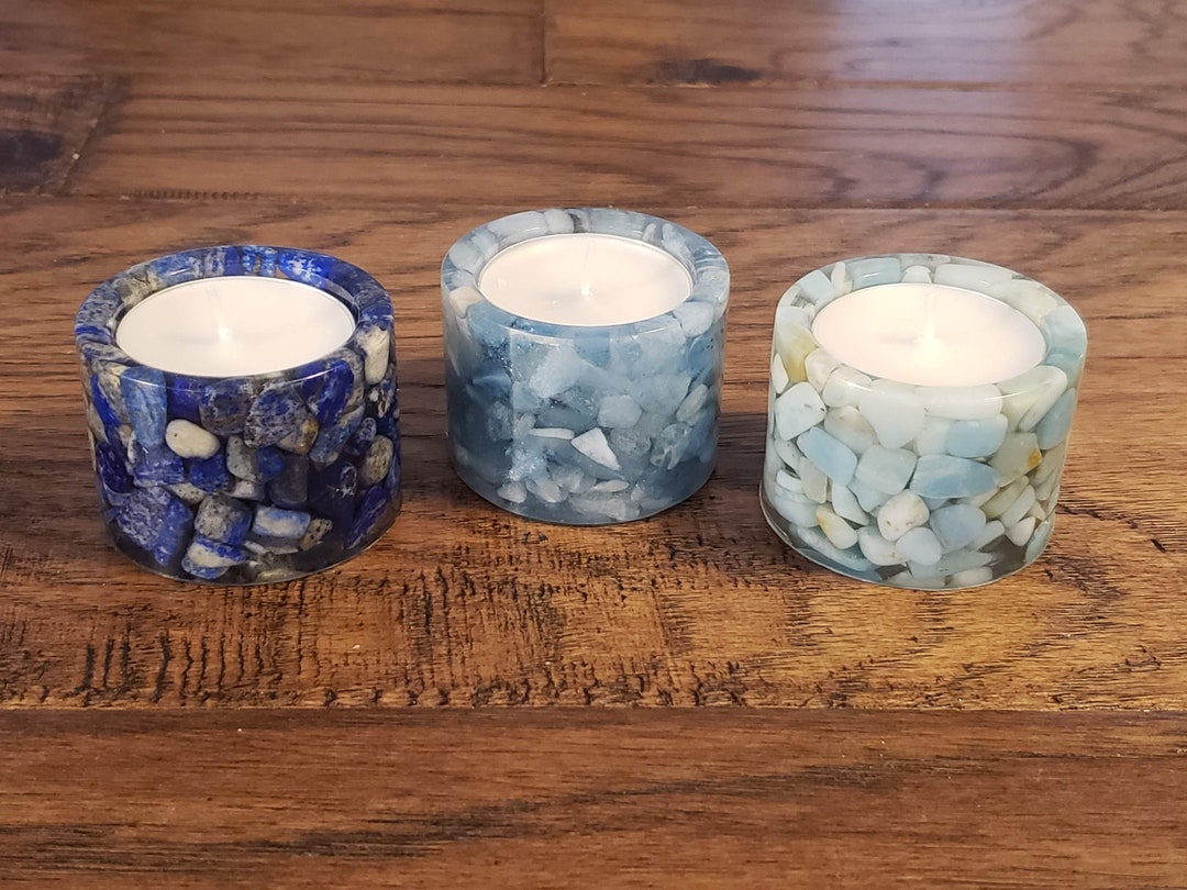 Tea Light Candle Holder, Stone Candle Holder, Bath Decor, Housewarming