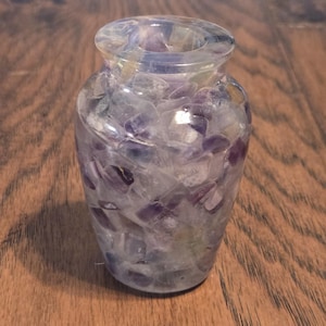 Fluorite Tumbled Stone Vase, Decorative Vase, Bathroom Decor, Home Decor, Housewarming Gift, Gift for Her, Gift for Mom, Flower Vase