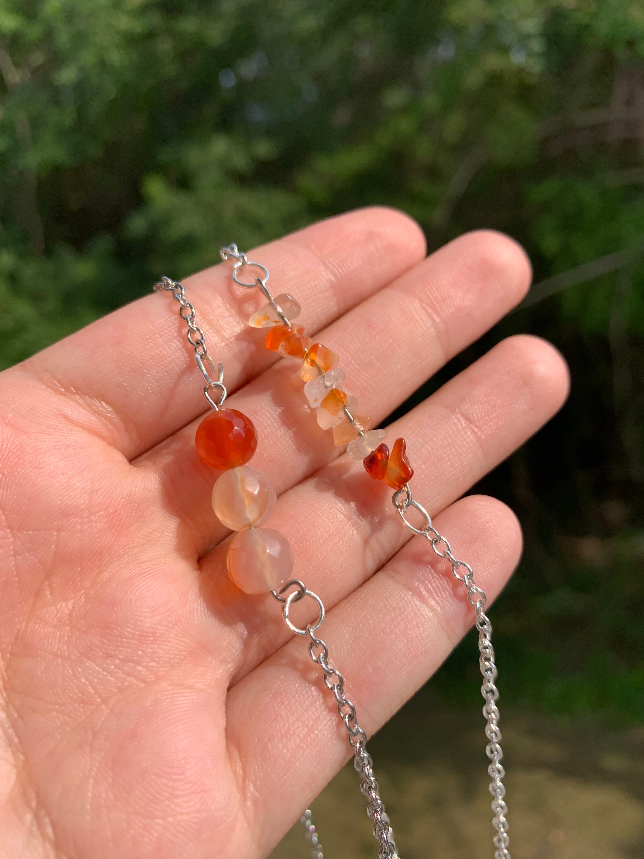Carnelian Crystal Necklace, Crystal necklace, Carnelian, Carnelian je…