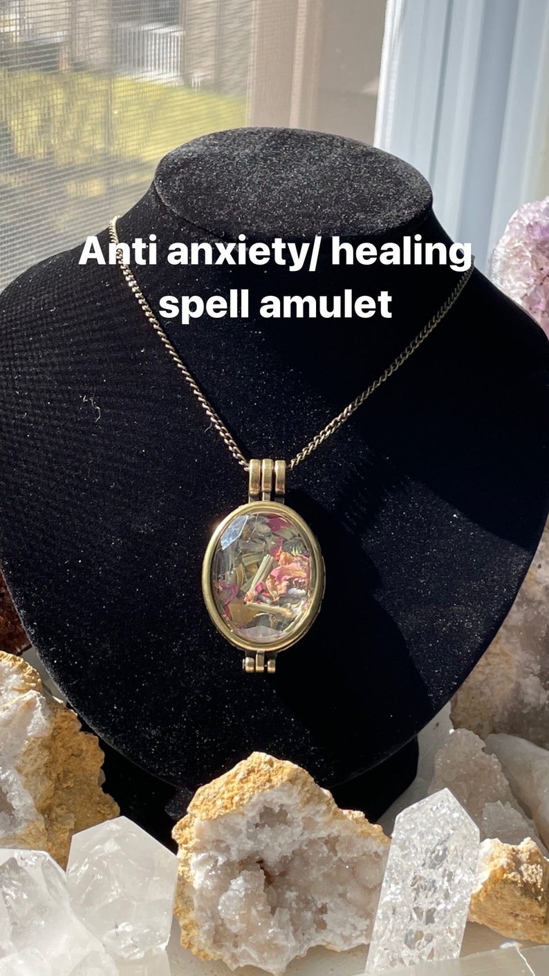 anti anxiety spell jar necklace Happiness spell jar anti anxiety spell Spell Amulet necklace spell jar necklace witchcraft