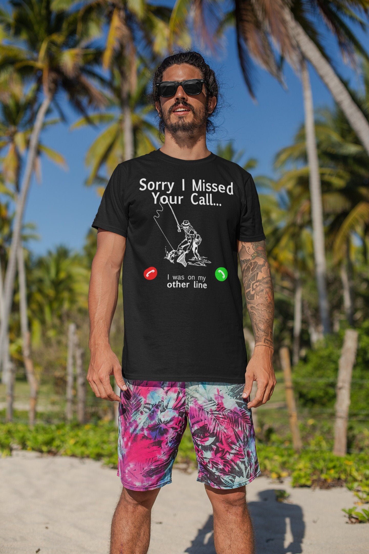 Sorry I Missed Your Call I Was on My Other Line Gone Fishing T-shirt  Fishing Shirt Fishing Dad Funny Fishing T-shirt -  Canada