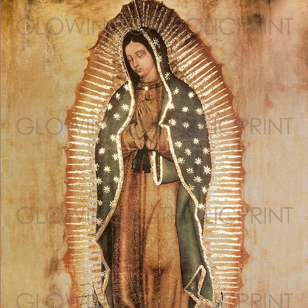 Copy of the Original Lady of Guadalupe Print, Beautiful High Quality, makes perfect Father's Day gift, Perfect for Altar, Mary Print.