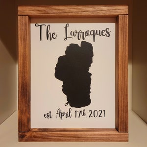 Placa rústica de casamento em Tahoe - Presente de casamento personalizado - Placa personalizada em Lake Tahoe