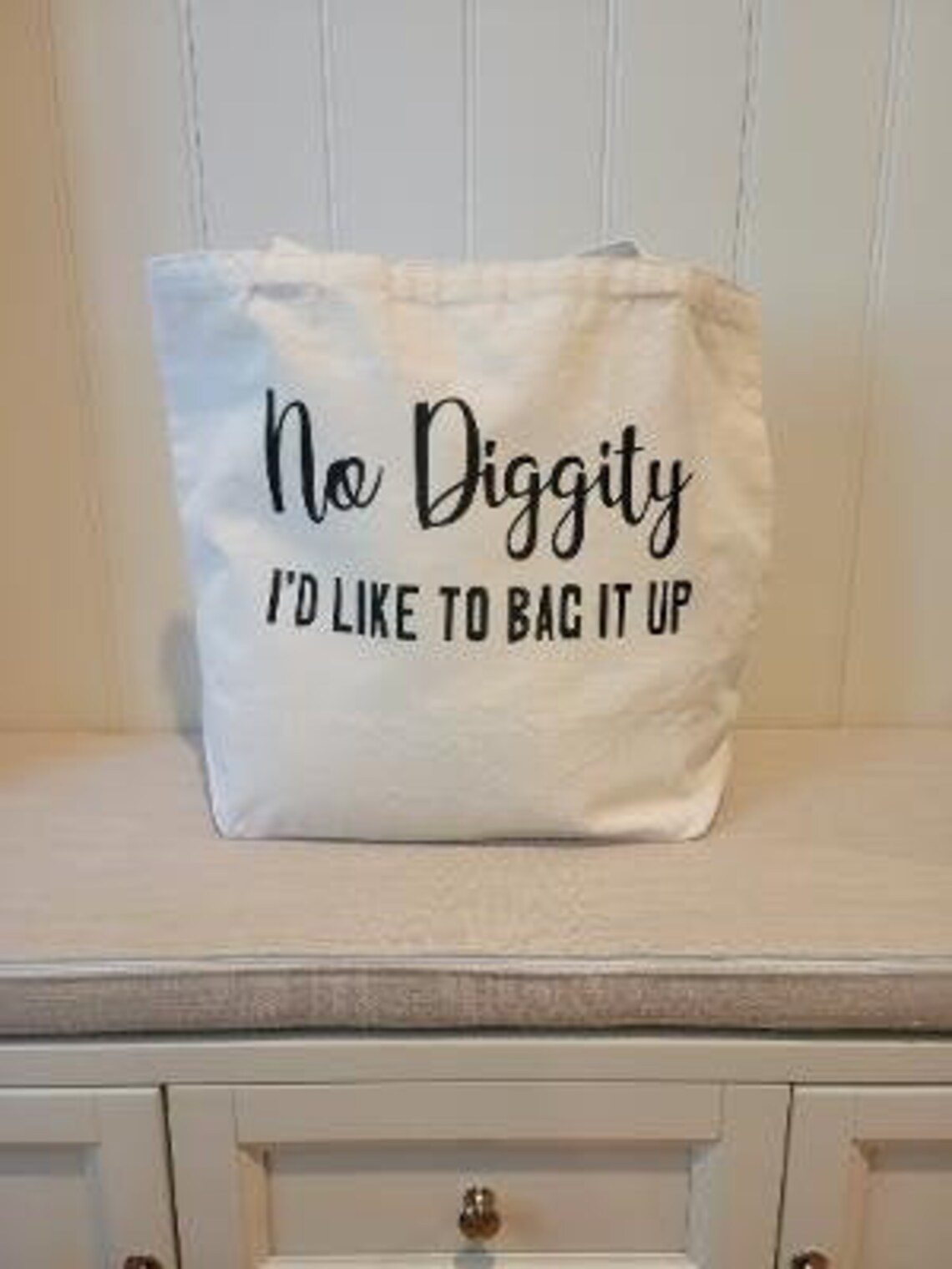 No Diggity I'd Like to Bag It up Cotton Canvas Tote Bag Etsy