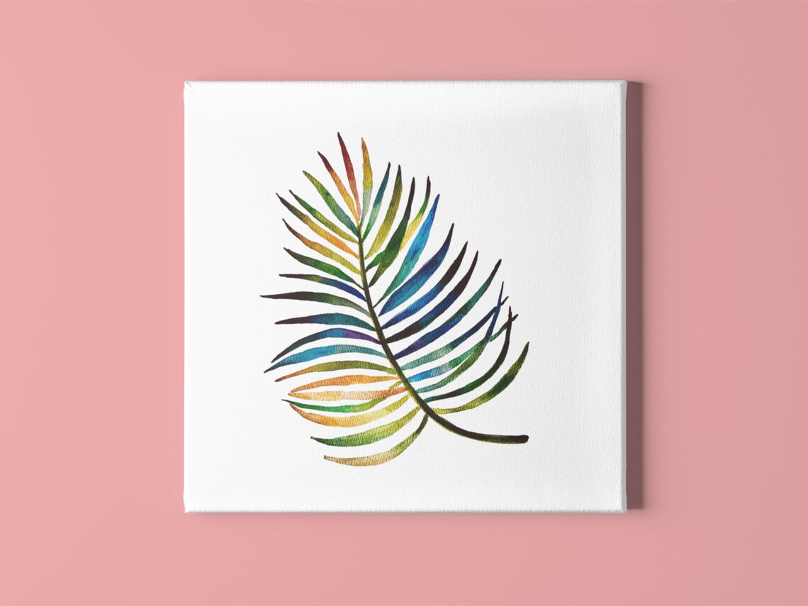 Palm Leaf Art Print, Palm Leaf Printable, Tropical Palm Leaf Download ...
