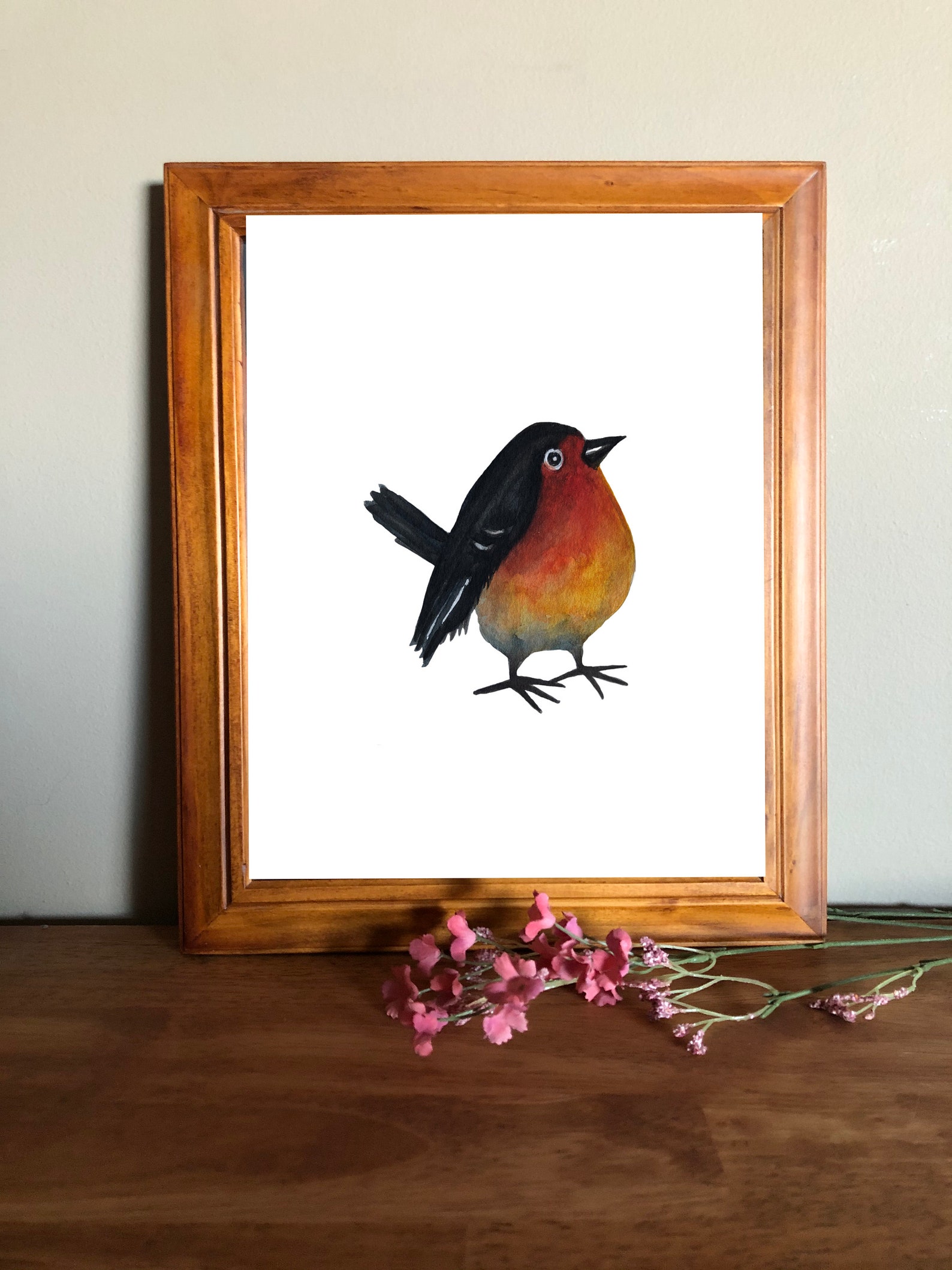 Red Robin Art Print Red Robin Bird Wall Art Red Robin Etsy