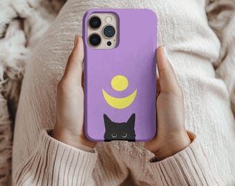 Cat Silhouette Phone Case, Mobile Protective Cover, Pet Owner Tech Accessory, Cat Mom Gift
