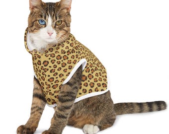 Maglione per cani con stampa leopardata, comodo e caldo, ideale per gli amanti dei gatti. Regalo perfetto per gli animali domestici. Maglione per cani con stampa leopardata.