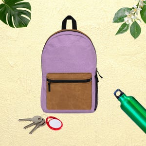 パープルブラウンのバックパック、大学の仕事用ノートパソコン用ナップザック、旅行の必需品バックパック、学生へのギフト、毎日の学校用バックパック、持ち運び用サック