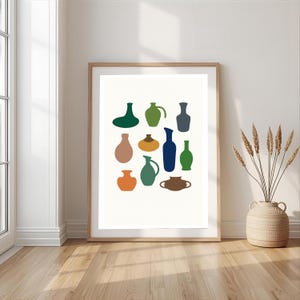 Moderne aardewerk Art Print abstracte vaas kunst aan de muur afdrukbare digitale download Boho Home Decor