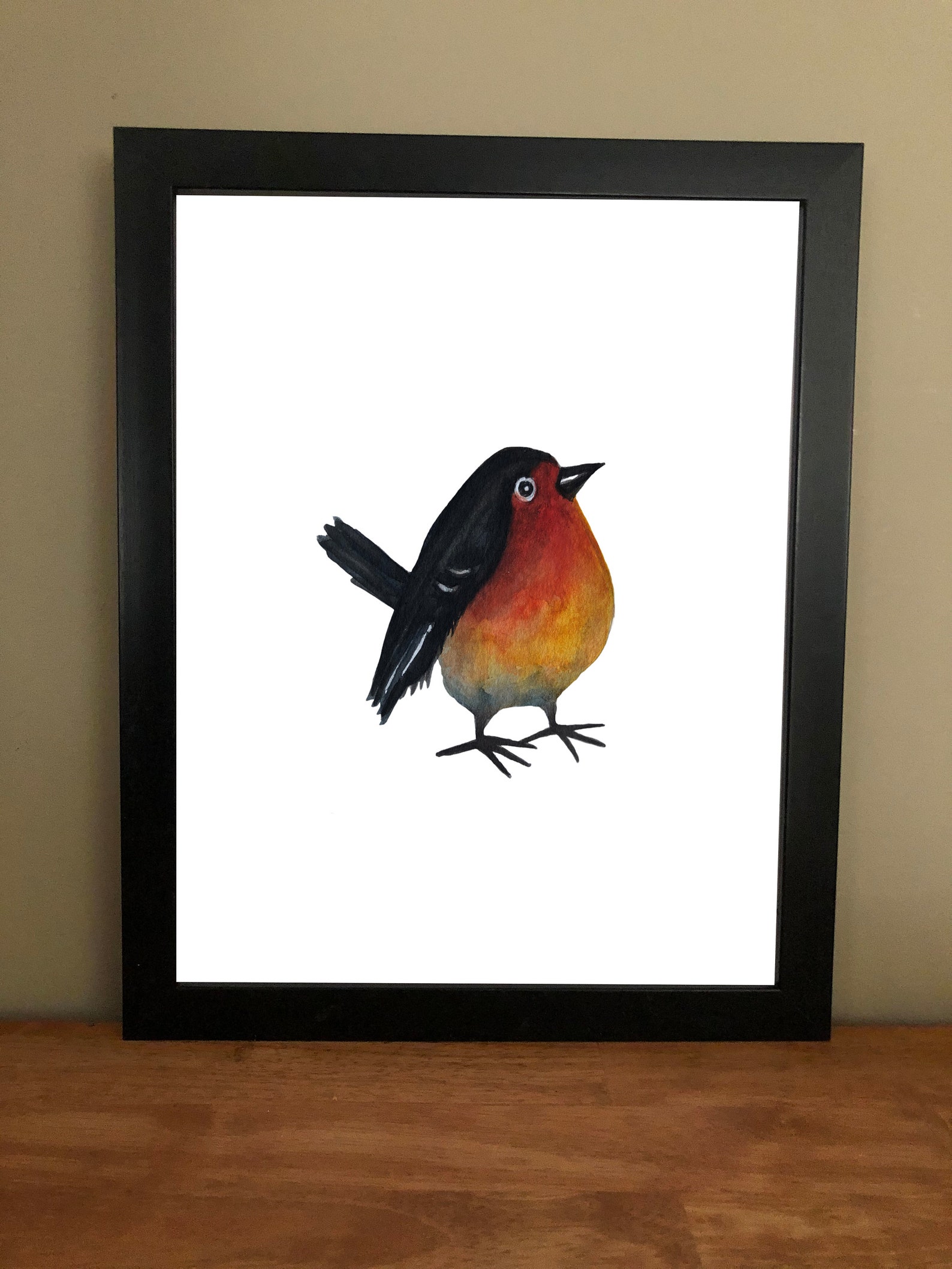 Red Robin Art Print Red Robin Bird Wall Art Red Robin Etsy