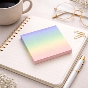 Regenbogen Ombre Sticky Notes Pad Pastell Farbverlauf Memo Pads Schreibtisch Accessoires Bürobedarf für Business