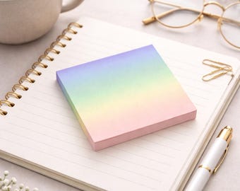 Rainbow Ombre Sticky Notes Pad Pastel Gradient Memo Pads Desk Accessories Office Supplies for Business