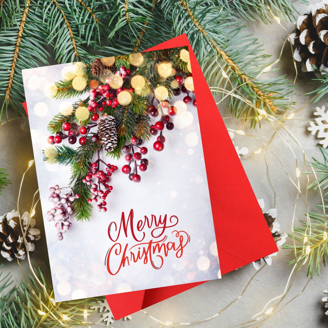Feliz Navidad imprimible tarjeta digital descargar felices - Etsy México