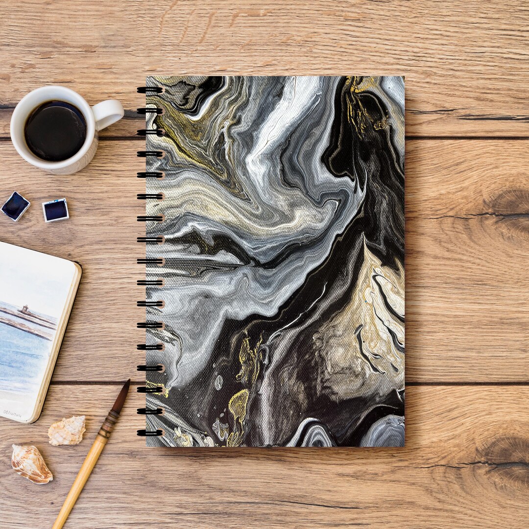 Abstract Marble Spiral Notebook Ruled Line Journal Notepad Gift for ...