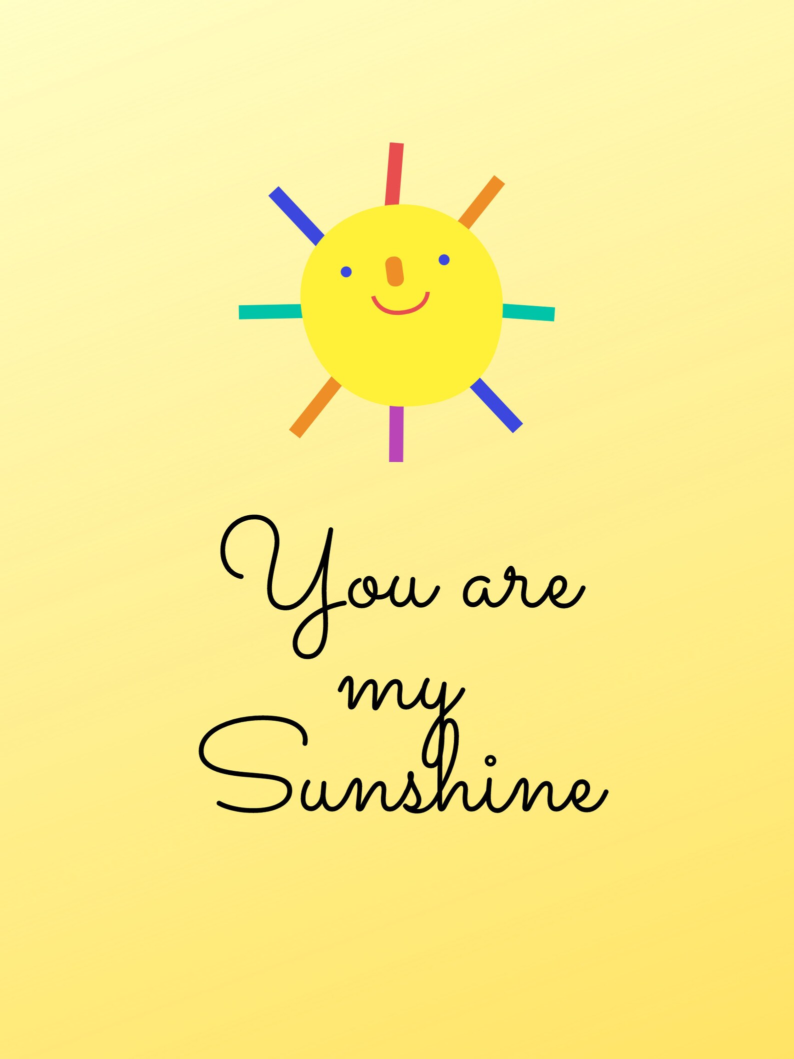 PRINTABLE Posters You Are My Sunshine On A Cloudy Day Etsy