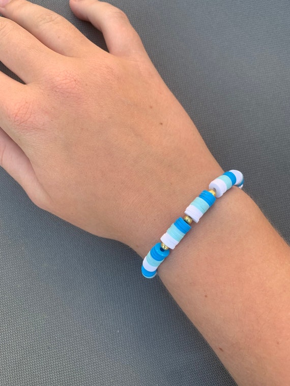 Handmade blue Haven Clay Beaded Bracelet 