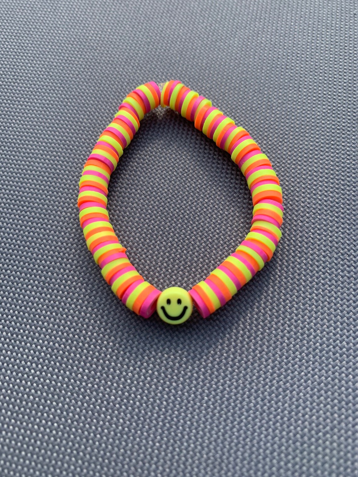 Preppy/ Vsco Smiley sunset Clay beaded bracelet Etsy
