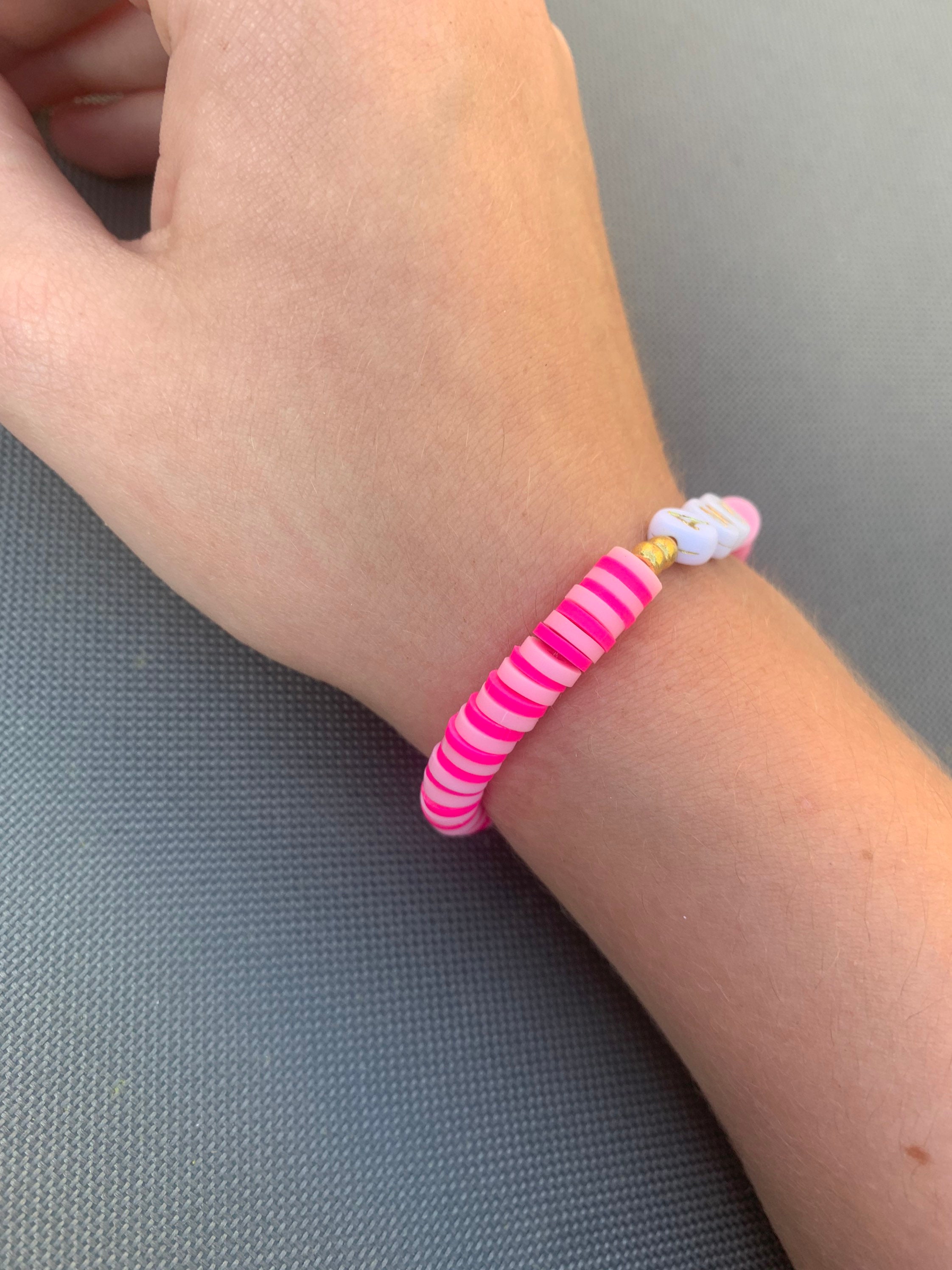 Handmade BFF Matching Personalised Clay Beaded Bracelet Etsy UK