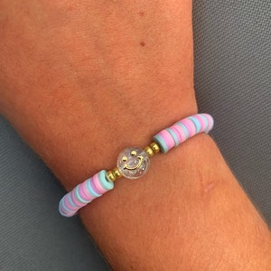 Handmade “Blue haven” Clay beaded bracelet