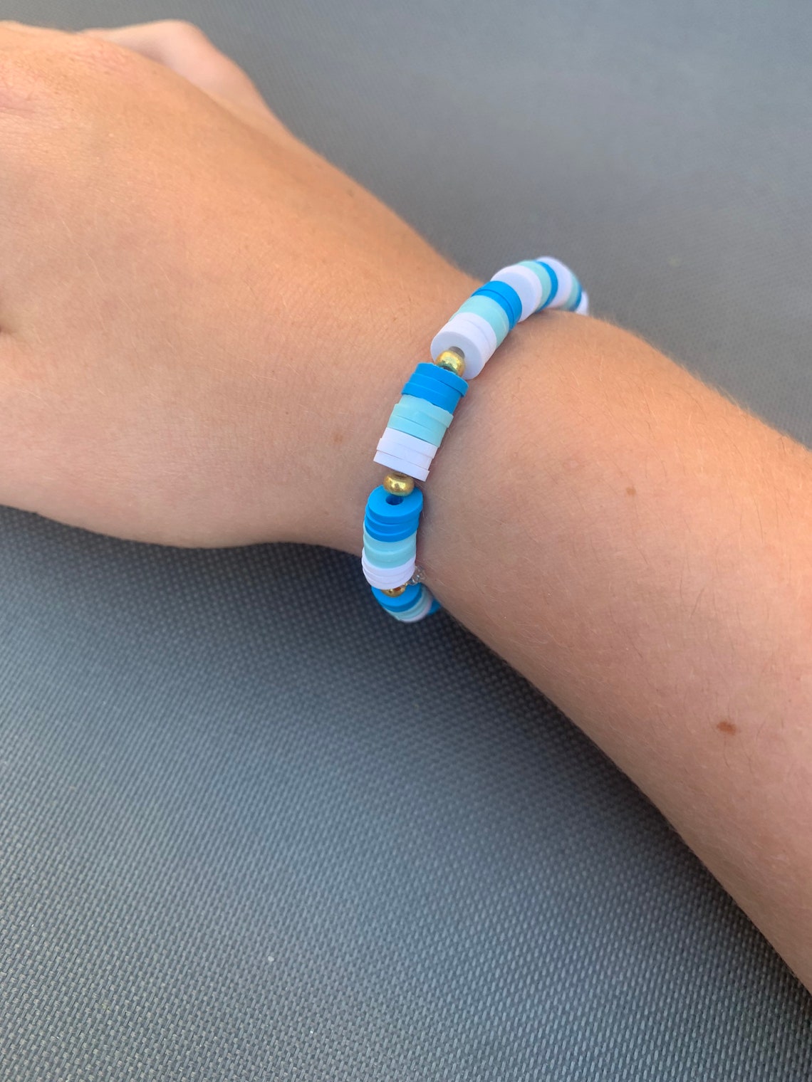 Preppy Vsco Blue Haven Clay Beaded Bracelet Etsy