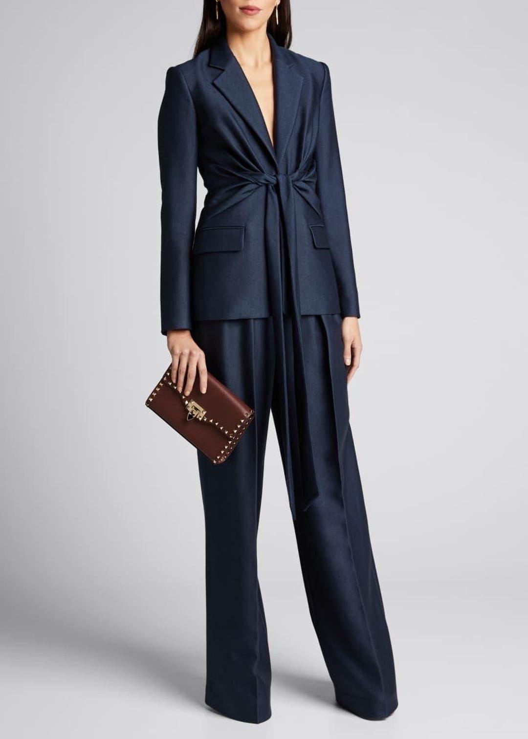 Luxe Power suit, Women's Double-Breasted Blazer & Tailored Pants Set main image 1