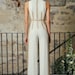Hempathy Embroidered Jumpsuit - Plunge