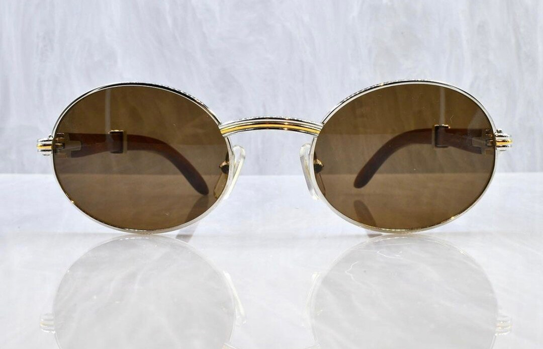 Cartier Giverny Vintage Gold Platinum Bubinga Wood Sunglasses - Etsy