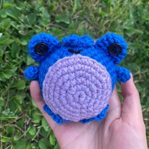 Blueberry Frog Crochet Amigurumi Plush Stuffed Animal Toy Handmade