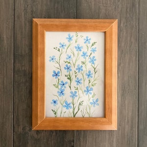 青い花 - 油絵のアートプリント - 花、自然、平和な贈り物