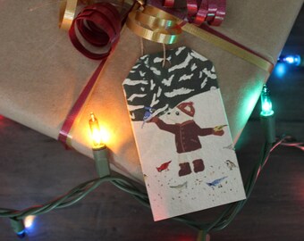 Polar Bear Gift Tags - Hand Painted Gift Tags - Handmade Christmas Gift Tags - Seeds of Joy