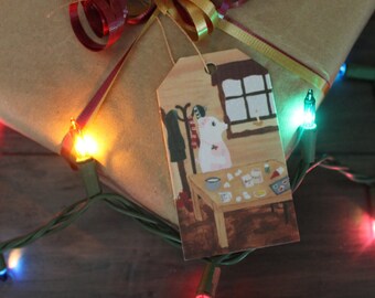 Polar Bear Gift Tags - Hand Painted Gift Tags - Handmade Christmas Gift Tags - Baking for Friends