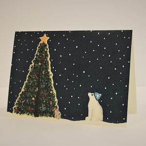 Cartões de Natal do Urso Polar - Cartões de Natal pintados à mão - Cartão único ou conjunto de 8, Árvore de Natal de Anya - Conjunto de cartões de Natal feitos à mão