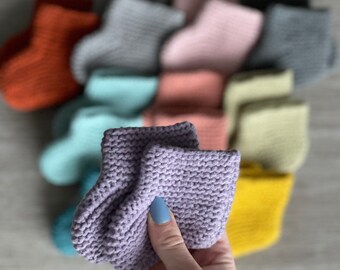 Handmade Baby Booties, Baby Booty, Knit Baby Socks, Baby Mittens, Newborn Baby Clothes, Assorted Colors, Newborn Size, Boots and Mittens Set