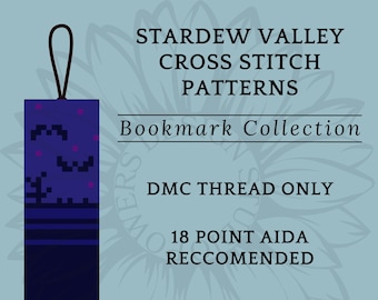 Stardew Valley Kreuzstich l Wallpaper Lesezeichen l Blau Kollektion