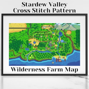 Stardew Valley Cross Stitch Patroon - Wildernis Kaart - Kaartcollectie
