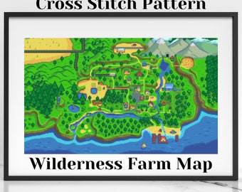 Stardew Valley Cross Stitch Pattern - Wilderness Map - Map Collection
