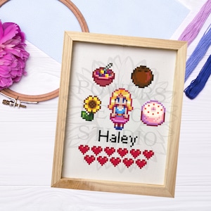Haley Loves Cross Stitch Pattern - Stardew Valley- Bachelors & Bachelorette Collection