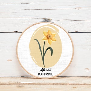 Birth Month Flower l March Daffodil l Cross Stitch Pattern l Floral Collection