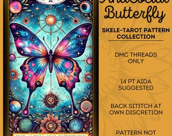 AntiSocial Schmetterling - SkeleTarot Sammlung - Kreuzstichmuster
