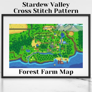 Stardew Valley Cross Stitch Patroon - Boskaart - Kaartcollectie