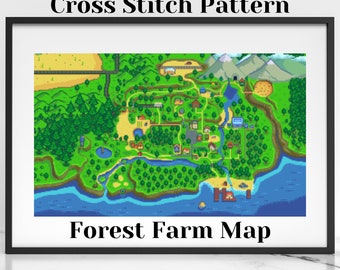 Stardew Valley Cross Stitch Pattern - Forest Map - Map Collection