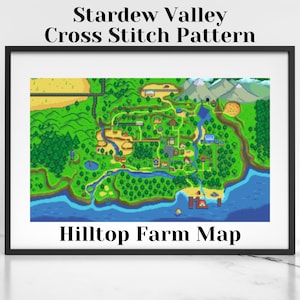 Stardew Valley Cross Stitch Patroon - Hilltop Kaart - Kaartcollectie