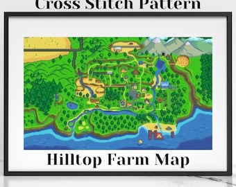 Stardew Valley Cross Stitch Pattern - Hilltop Map - Map Collection