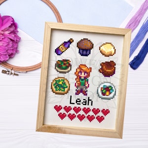 Leah Loves Cross Stitch Pattern - Stardew Valley- Bachelors & Bachelorette Collection