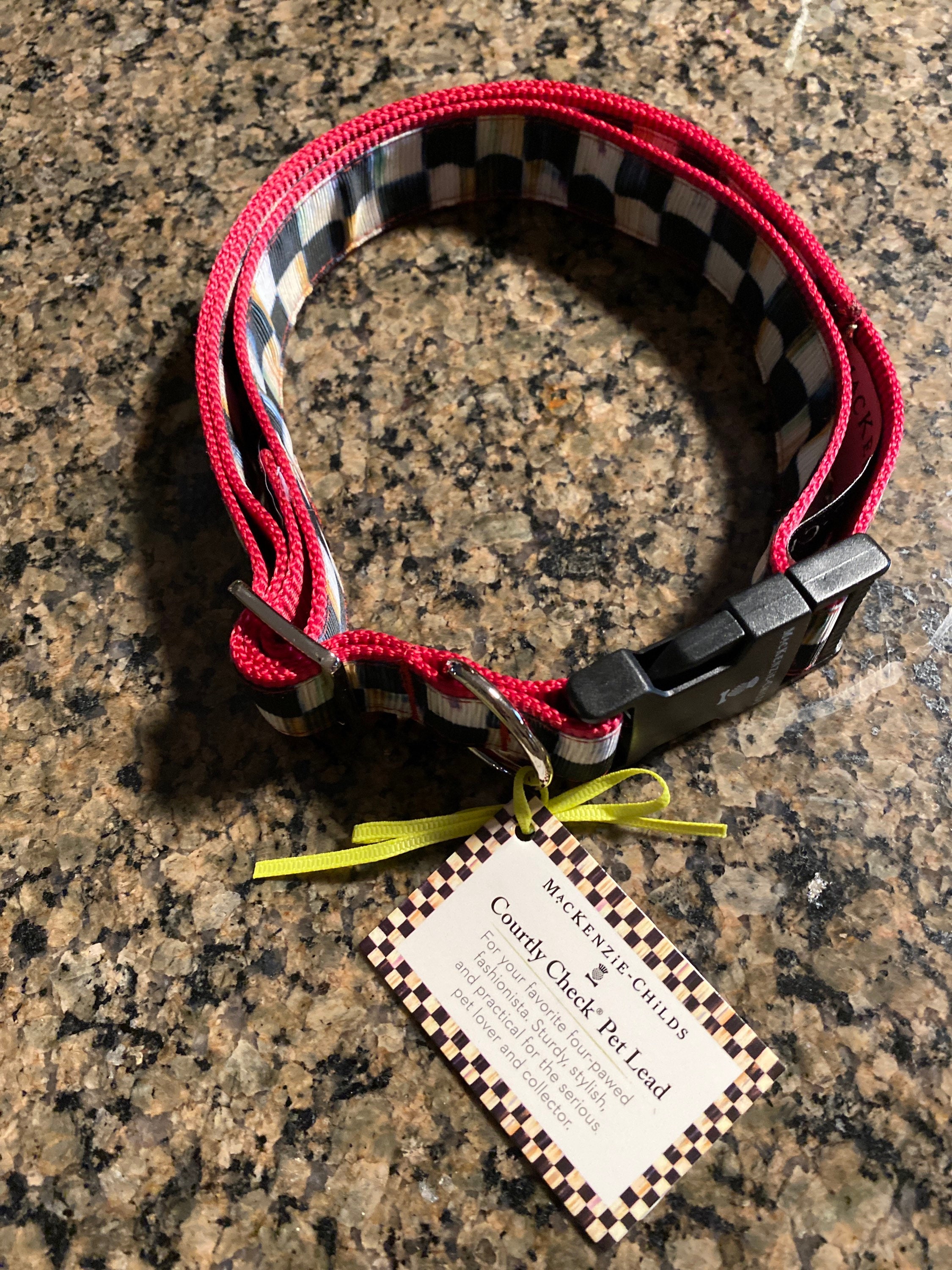 Mackenzie Childs Courtly Check Large Dog Collar Etsy