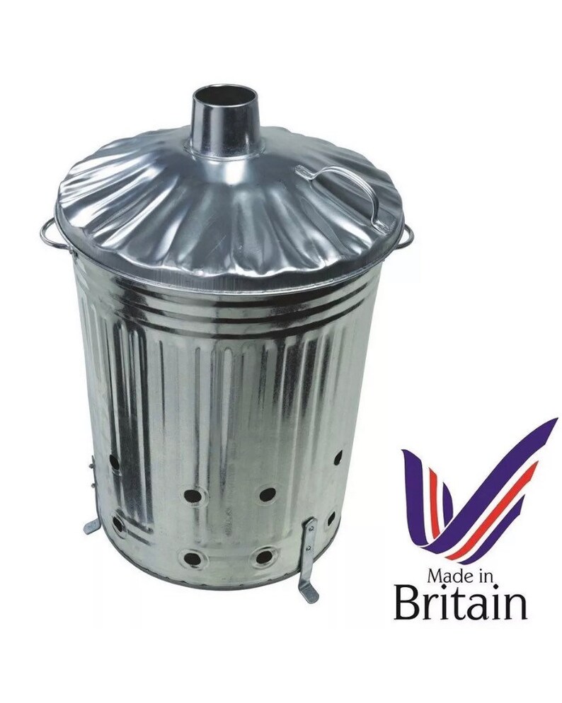 Large 90L Garden Incinerator Burning Fire Pit Bin Rubbish Paper Leaves Branch Burner Etsy UK
