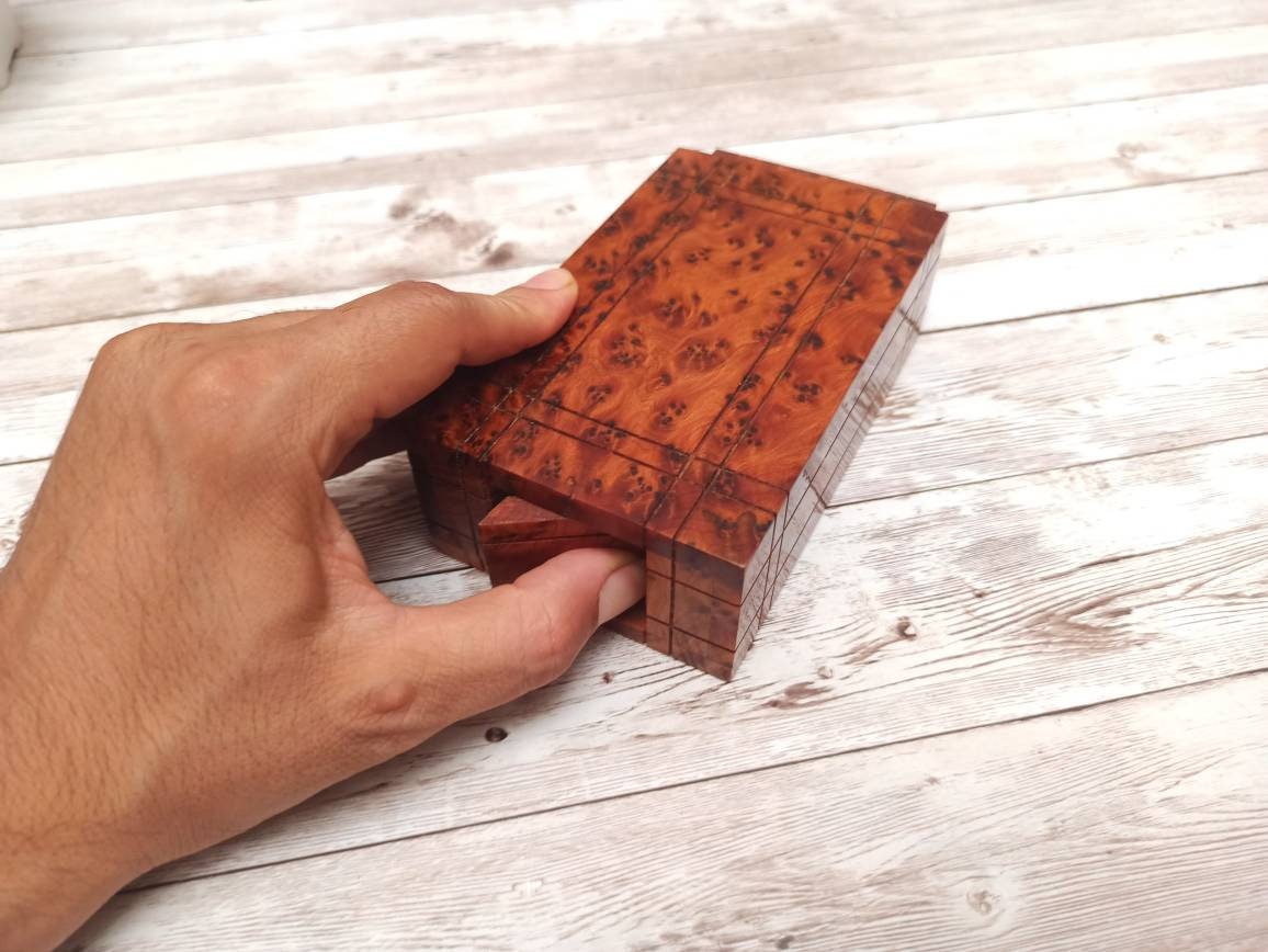 Moroccan Gift Puzzle Box Wooden Puzzle Box for Storage Etsy UK